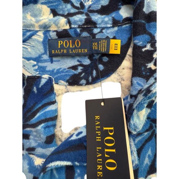 NWT Polo Ralph Lauren Custom Slim Fit Floral Print Terry Camp Shirt Size XXL - Picture 4 of 7